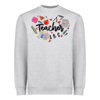 Heather Grey teacher heart Heavyweight Sweatshirt - MaliasSmallBusiness