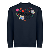Navy teacher heart Heavyweight Sweatshirt - MaliasSmallBusiness
