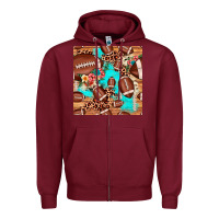 Burgundy football leopard cowhide seamless pattern Zipper Hoodie - JahusDesignShop