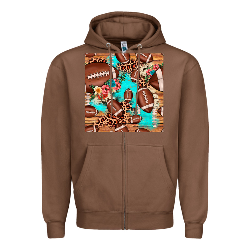 Football Leopard Cowhide Seamless Pattern Zipper Hoodie by JahusDesignShop | Teevron
