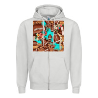 Dove Grey football leopard cowhide seamless pattern Zipper Hoodie - JahusDesignShop