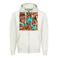 Oatmeal Heather football leopard cowhide seamless pattern Zipper Hoodie - JahusDesignShop