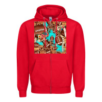 Red football leopard cowhide seamless pattern Zipper Hoodie - JahusDesignShop