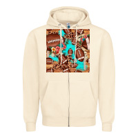 Sandshell football leopard cowhide seamless pattern Zipper Hoodie - JahusDesignShop