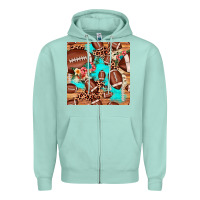 Seafoam football leopard cowhide seamless pattern Zipper Hoodie - JahusDesignShop