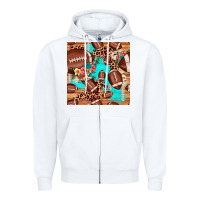 White football leopard cowhide seamless pattern Zipper Hoodie - JahusDesignShop