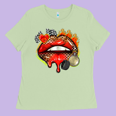 Race Lips Ladies Tee Designed By Adodesignshop