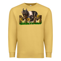 Antique Gold Western Mom With Hampshire Pig And Baby Pig Premium Sweatshirt - LillyAllenDesigns