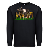 Black Western Mom With Hampshire Pig And Baby Pig Premium Sweatshirt - LillyAllenDesigns