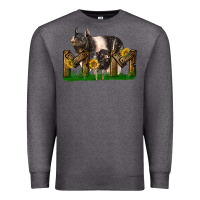 Charcoal Heather Western Mom With Hampshire Pig And Baby Pig Premium Sweatshirt - LillyAllenDesigns
