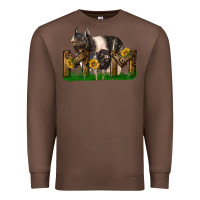 Chestnut Western Mom With Hampshire Pig And Baby Pig Premium Sweatshirt - LillyAllenDesigns