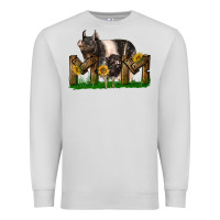 Dove Grey Western Mom With Hampshire Pig And Baby Pig Premium Sweatshirt - LillyAllenDesigns