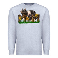 Heather Grey Western Mom With Hampshire Pig And Baby Pig Premium Sweatshirt - LillyAllenDesigns