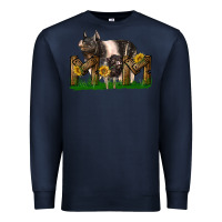 Navy Western Mom With Hampshire Pig And Baby Pig Premium Sweatshirt - LillyAllenDesigns