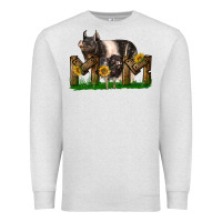 Oatmeal Heather Western Mom With Hampshire Pig And Baby Pig Premium Sweatshirt - LillyAllenDesigns