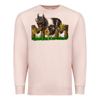 Pale Pink Western Mom With Hampshire Pig And Baby Pig Premium Sweatshirt - LillyAllenDesigns