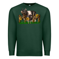 Sports Green Western Mom With Hampshire Pig And Baby Pig Premium Sweatshirt - LillyAllenDesigns