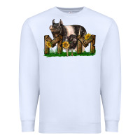 White Western Mom With Hampshire Pig And Baby Pig Premium Sweatshirt - LillyAllenDesigns