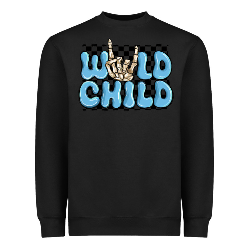 Wild Child Blue Skeleton Heavyweight Sweatshirt by MaliasSmallBusiness | Teevron