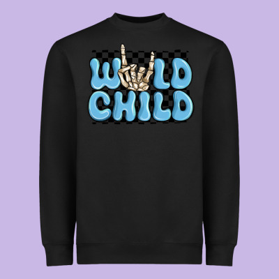 Heavyweight Sweatshirt wild child blue skeleton