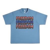 Pebble Blue freedom freedom freedom Urban Heavy Tee - Zillion Design Studio