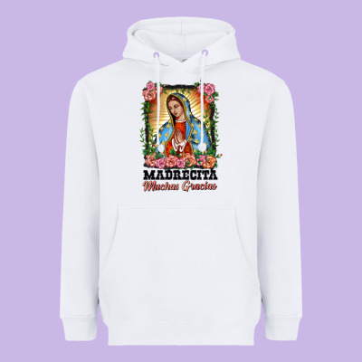 Madrecita Muchas Gracias Lady Of Guadalupe Heavyweight Hoodie Designed By Barkaloodesign