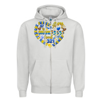 Dove Grey down syndrome awareness heart Zipper Hoodie - Artiststas