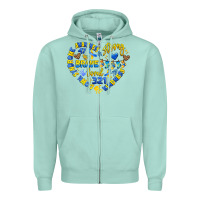 Seafoam down syndrome awareness heart Zipper Hoodie - Artiststas
