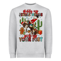 Heather Grey giddy up jingle horse pick up your feet Heavyweight Sweatshirt - MaliasSmallBusiness