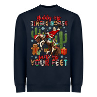 Navy giddy up jingle horse pick up your feet Heavyweight Sweatshirt - MaliasSmallBusiness