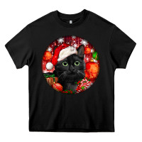 Black christmas bombay cat Heavy Core Tee - LillyAllenDesigns