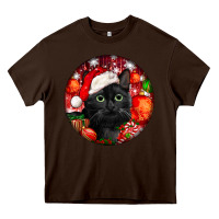 Chocolate Brown christmas bombay cat Heavy Core Tee - LillyAllenDesigns