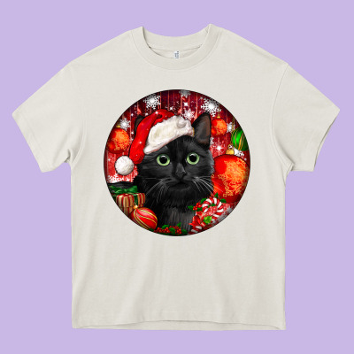 Christmas Bombay Cat Heavy Core Tee Designed By Lillyallendesigns