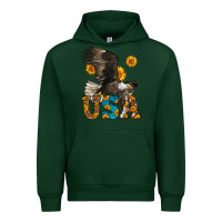 Forest Green Western Usa Eagle 4th of July Urban Hoodie - LillyAllenDesigns