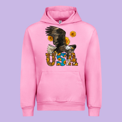 Western Usa Eagle 4th Of July Urban Hoodie Designed By Lillyallendesigns