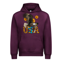 Mauve Wine Western Usa Eagle 4th of July Urban Hoodie - LillyAllenDesigns