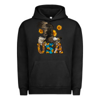 Pigment Black Western Usa Eagle 4th of July Urban Hoodie - LillyAllenDesigns