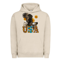 Pigment French Oak Western Usa Eagle 4th of July Urban Hoodie - LillyAllenDesigns