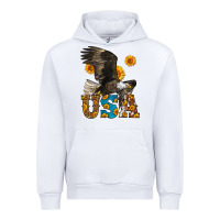White Western Usa Eagle 4th of July Urban Hoodie - LillyAllenDesigns