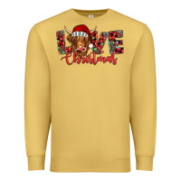 Antique Gold love christmas highland cow and turquoise gemstone Premium Sweatshirt - Jasminsmagicworld