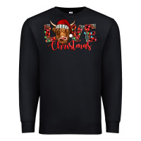 Black love christmas highland cow and turquoise gemstone Premium Sweatshirt - Jasminsmagicworld