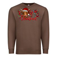 Chestnut love christmas highland cow and turquoise gemstone Premium Sweatshirt - Jasminsmagicworld
