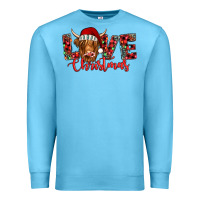 Ocean Blue love christmas highland cow and turquoise gemstone Premium Sweatshirt - Jasminsmagicworld