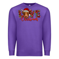 Purple love christmas highland cow and turquoise gemstone Premium Sweatshirt - Jasminsmagicworld