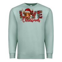 Love Christmas Highland Cow And Turquoise Gemstone Premium Sweatshirt | Teevron