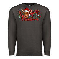 Smoke love christmas highland cow and turquoise gemstone Premium Sweatshirt - Jasminsmagicworld