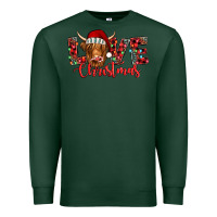Sports Green love christmas highland cow and turquoise gemstone Premium Sweatshirt - Jasminsmagicworld