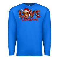 True Royal love christmas highland cow and turquoise gemstone Premium Sweatshirt - Jasminsmagicworld
