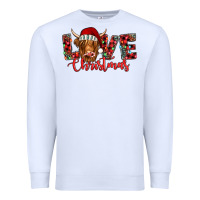 White love christmas highland cow and turquoise gemstone Premium Sweatshirt - Jasminsmagicworld