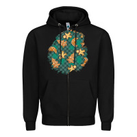Black christmas gingerbread cookies patch Zipper Hoodie - BundleAndBundleShop